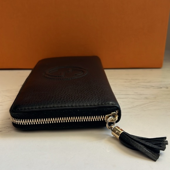EUC Black Gucci Soho Interlocking GG XL Zip Around Continental Wallet Organizer - Picture 6 of 15